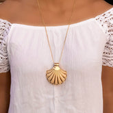 Colar Concha - Banhado a Ouro - 60cm